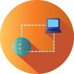 isolated global sphere with laptop block gradient vector image