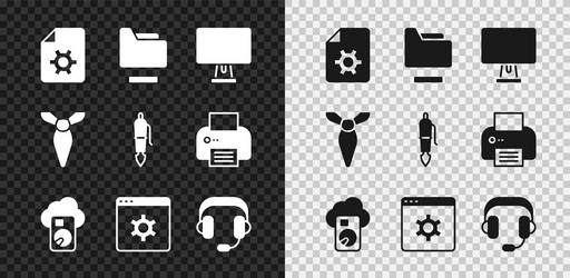 set document settings folder computer monitor vector image