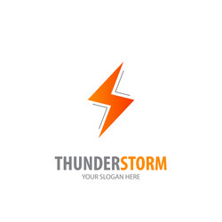 Thunderstorm logo for business company simple vector