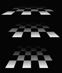 3d chessboard checkerboard pattern in perspective vector image