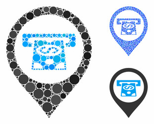 cash machine pointer mosaic icon circles vector image