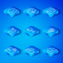set line envelope with shield mail box mobile vector image