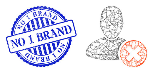 textured no 1 brand stamp and hatched delete user vector image