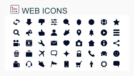 a set of flat web icons editable isolated vector image