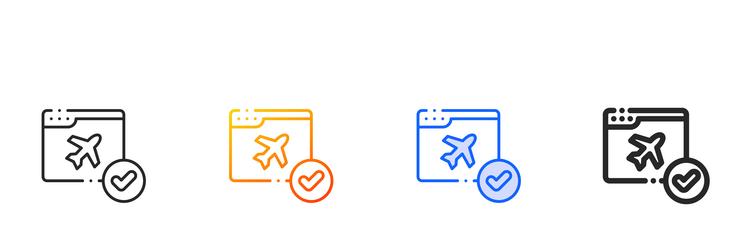 browser iconthin linear gradient blue stroke vector image