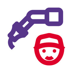 factory worker operating a robotic arm vector image