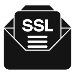 Mail ssl certificate icon simple web data vector