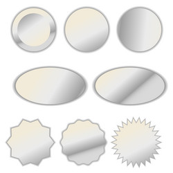 Pearl white foil label sticker set vector