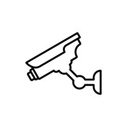 Security video camera outline pictogram control vector