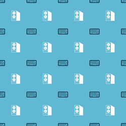 set keyboard and case of computer on seamless vector image