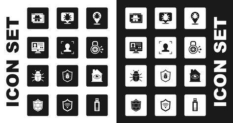 set system bug face recognition create account vector image