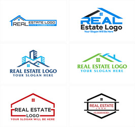 A set real estate home building logo design vector