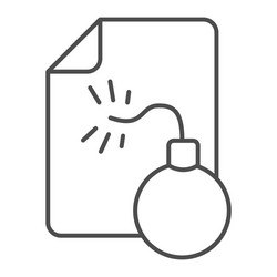 file and bomb thin line icon web security concept vector image