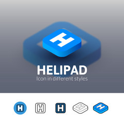 Helipad icon in different style vector