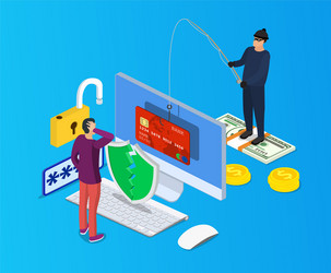 internet phishing and hacking attack concept vector image
