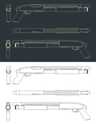Shotgun blueprint Royalty Free Vector Image - VectorStock