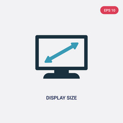 two color display size icon from user interface vector