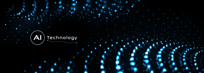 abstract digital particle dot waves in dark vector image
