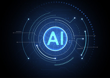 artificial intelligence chipset on circuit board vector image
