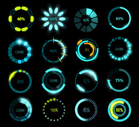 Hud futuristic loading progress bars sci fi Vector Image