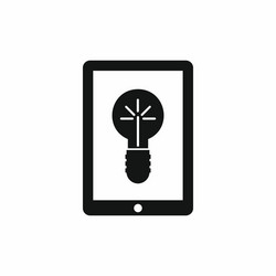 idea lamp on gadget screen icon simple style vector image