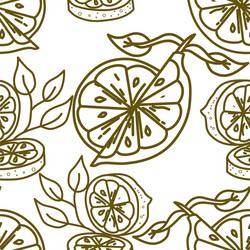 lemon fruit pattern seamless template vector image