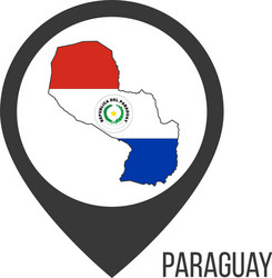 map pointers with contry paraguay flag vector image