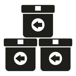 Warehouse stack icon simple return box Royalty Free Vector