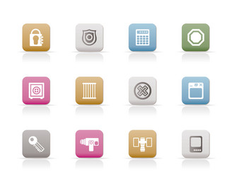 security and business icons vector image