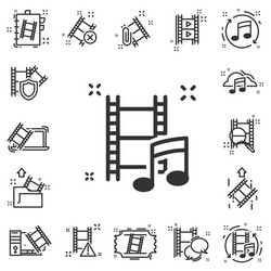 set video content related line icons vector image