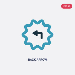 two color back arrow icon from user interface vector image