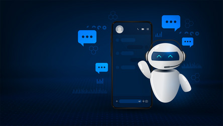 artificial intelligence with smartphone mobile vector image