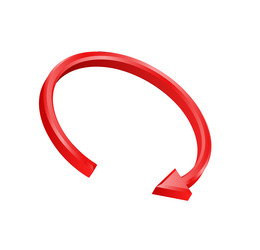 Circular red arrow pointer direction cursor vector