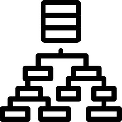 classification machine learning line icon vector