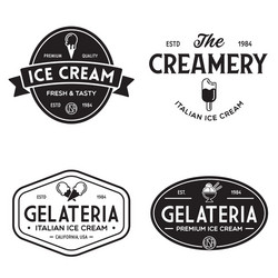 Retro Ice Cream Shop Badges & Labels Vector Image