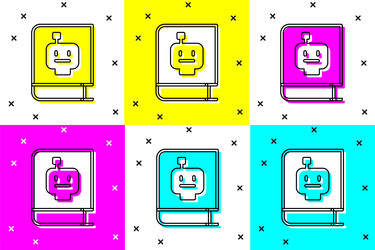 set user manual icon isolated on color background vector image