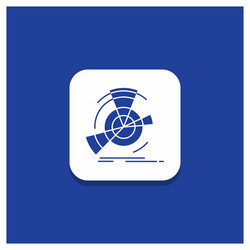 blue round button for data diagram performance vector image