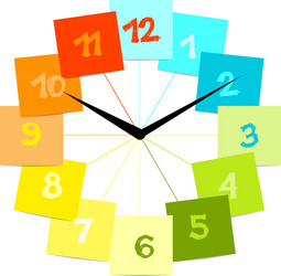 creative clock design with stickers for your text vector image
