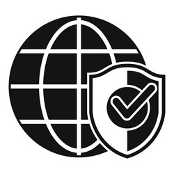 global ssl certificate icon simple safe vector