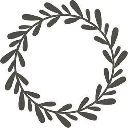 hand drawn circular laurel wreath with small vector image