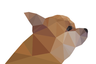 side view of chihuahua geometric triangular vector image