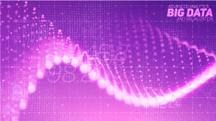 Abstract data particle wave points array vector