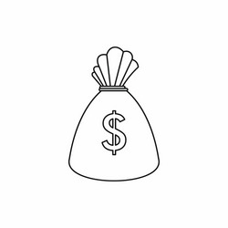 money bag icon outline style vector