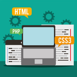 program coding website vector image