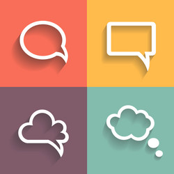 set different retro styled speech bubbles vector