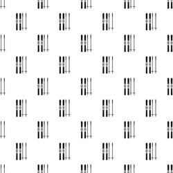 skis and sticks pattern simple style vector image