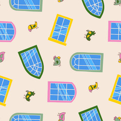 window parrot bird seamless pattern for print vector image