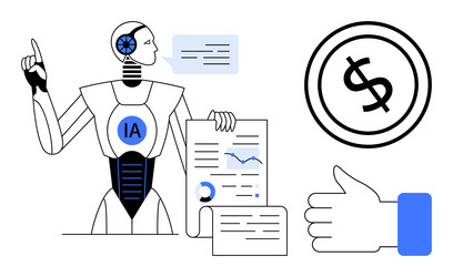 artificial intelligence analyzing data vector image