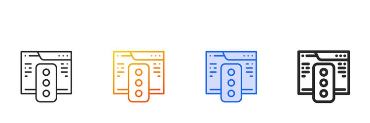 browser iconthin linear gradient blue stroke vector image