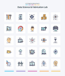 Creative data science and fabrication lab 25 line vector